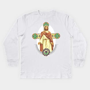 Jesus Christ and the cross of salvation Kids Long Sleeve T-Shirt
